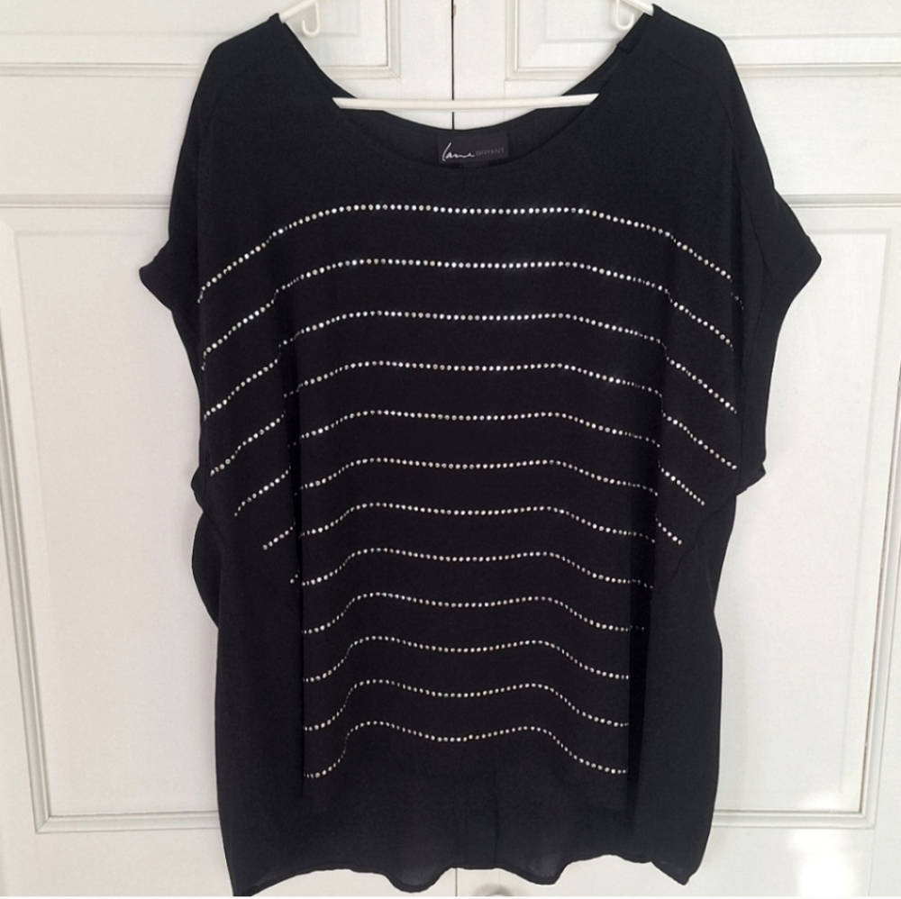 Lane Bryant semi-sheer sleeveless blouse